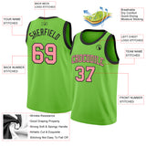 Custom Neon Green Medium Pink-Black Authentic Basketball Jersey