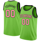 Custom Neon Green Medium Pink-Black Authentic Basketball Jersey