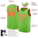 Custom Neon Green Orange-White Authentic Basketball Jersey