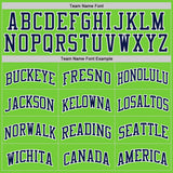 Custom Neon Green Navy-White Authentic Basketball Jersey