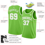 Custom Neon Green White Authentic Basketball Jersey