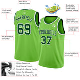 Custom Neon Green Green-White Authentic Basketball Jersey