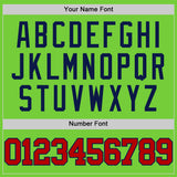 Custom Neon Green Red-Navy Authentic Basketball Jersey