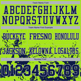 Custom Neon Green Navy-Gray 3D Pattern Splash Authentic Football Jersey