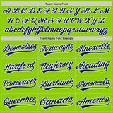 Custom Stitched Neon Green Navy-White Baseball Pullover Sweatshirt Hoodie