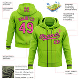 Custom Stitched Neon Green Pink-Black Baseball Pullover Sweatshirt Hoodie