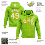 Custom Stitched Neon Green White-Gold Baseball Pullover Sweatshirt Hoodie