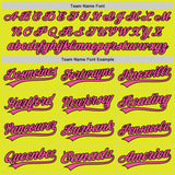 Custom Neon Yellow Pink-Black Authentic Baseball Jersey