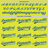 Custom Neon Yellow Green-White Authentic Baseball Jersey