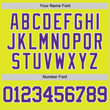 Custom Neon Yellow Purple-White Authentic Basketball Jersey