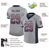 Custom Light Gray Navy-Scarlet Drift Fashion Football Jersey