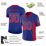 Custom Royal Scarlet-White Drift Fashion Football Jersey