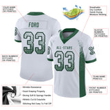 Custom White Grass Green-Black Drift Fashion Football Jersey