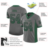 Custom Gray Grass Green-Black Drift Fashion Football Jersey