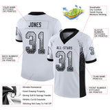 Custom White Black-Silver Drift Fashion Football Jersey