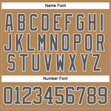 Custom Old Gold Steel Gray-White Hockey Lace Neck Jersey