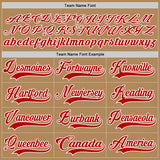Custom Old Gold Red-White Hockey Jersey