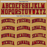 Custom Old Gold Red-Navy Authentic Basketball Jersey