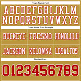 Custom Old Gold Red-White Authentic Football Jersey