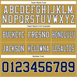 Custom Old Gold Navy-White Authentic Football Jersey