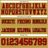 Custom Old Gold Red-Black Authentic Football Jersey