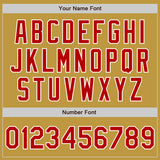 Custom Stitched Old Gold Red-White Baseball Pullover Sweatshirt Hoodie