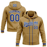 Custom Stitched Old Gold Royal-White Baseball Pullover Sweatshirt Hoodie