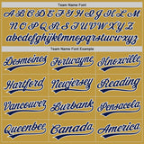 Custom Stitched Old Gold Navy-White Baseball Pullover Sweatshirt Hoodie