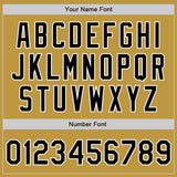 Custom Stitched Old Gold Black-White Baseball Pullover Sweatshirt Hoodie