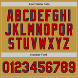 Custom Stitched Old Gold Red-Navy Baseball Pullover Sweatshirt Hoodie