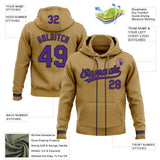 Custom Stitched Old Gold Purple-Black Baseball Pullover Sweatshirt Hoodie