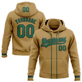 Custom Stitched Old Gold Kelly Green-Black Baseball Pullover Sweatshirt Hoodie