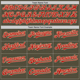 Custom Olive Red-Cream Mesh Authentic Throwback Salute To Service Baseball Jersey