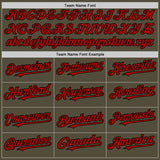 Custom Olive Red-Black Mesh Authentic Throwback Salute To Service Baseball Jersey