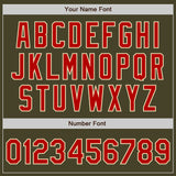 Custom Stitched Olive Red-Cream Baseball Pullover Sweatshirt Hoodie