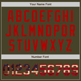 Custom Stitched Olive Vintage USA Flag-Red Baseball Pullover Sweatshirt Hoodie