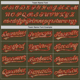 Custom Stitched Olive Camo-Red Baseball Pullover Sweatshirt Hoodie