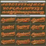Custom Stitched Olive Camo-Orange Baseball Pullover Sweatshirt Hoodie