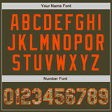 Custom Stitched Olive Camo-Orange Baseball Pullover Sweatshirt Hoodie