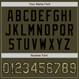 Custom Stitched Olive Camo-Black Baseball Pullover Sweatshirt Hoodie