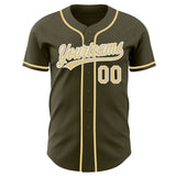 Custom Olive Vegas Gold-White Authentic Baseball Jersey