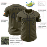 Custom Olive-Black Authentic Baseball Jersey