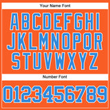 Custom Orange Electric Blue-White Mesh Authentic Throwback Baseball Jersey