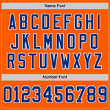 Custom Orange Royal-White Mesh Authentic Throwback Football Jersey