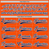 Custom Orange Navy-White Hockey Lace Neck Jersey