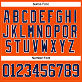 Custom Orange Navy-White Hockey Lace Neck Jersey