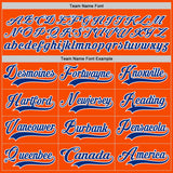 Custom Orange Royal-White Hockey Lace Neck Jersey