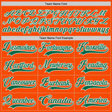 Custom Orange Kelly Green-White Hockey Lace Neck Jersey