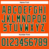 Custom Orange Green-White Hockey Lace Neck Jersey