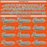 Custom Orange Teal-White Hockey Lace Neck Jersey